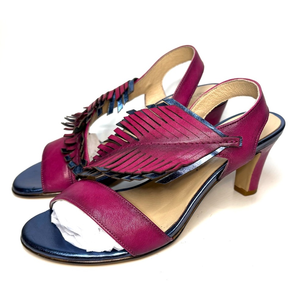 Unity in Diversity Hippolyta Magenta Heeled Slingback Botanical Sandals | 37 - Picture 10 of 10